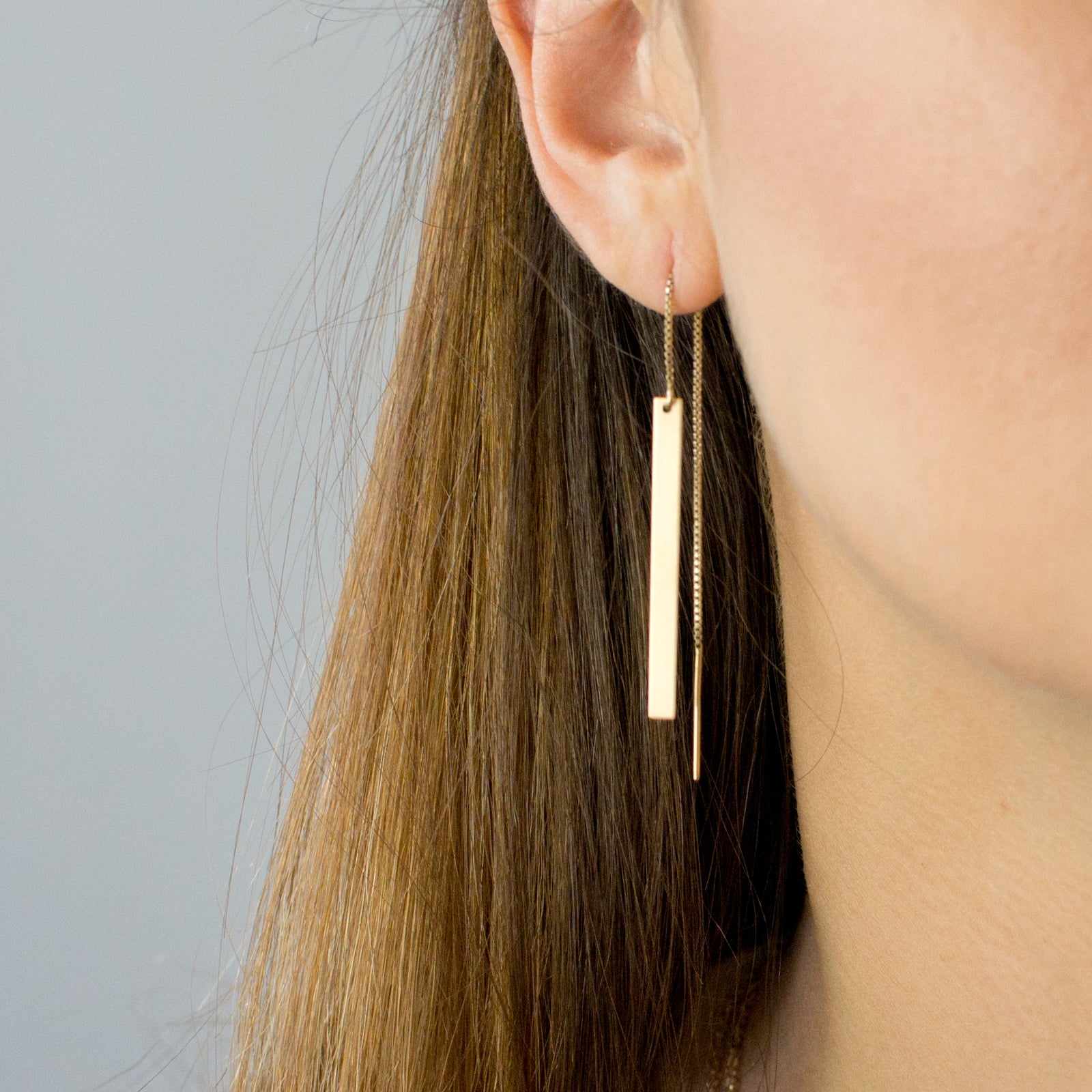 Long Rectangle Shape Drop/Shoulder Dust Earrings for Women and Girls,  Casual Wear, Skin Friendly Brass
